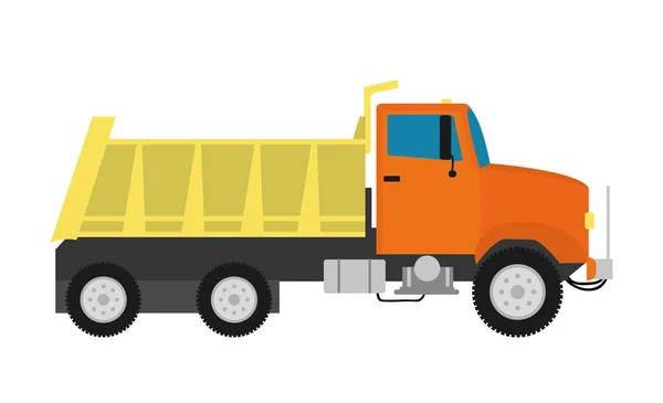 Truck Transportation Vehicle Travel Theme Isolated Design Vector Illustration — Stock Vector