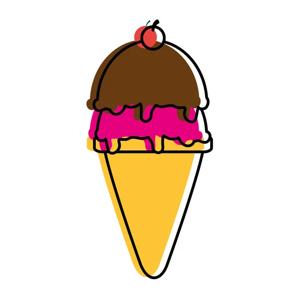 甘いものやデザート食品テーマ分離デザイン ベクトル イラスト アイスクリーム — ストックベクタ