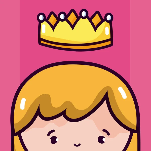 Schöne Königin Mit Krone Cartoon Über Bunte Hintergrund Vektor Illustration — Stockvektor