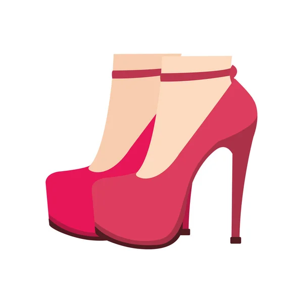 Yüksek topuklu ayakkabısının içinden renkli kadın ayakları — Stok Vektör
