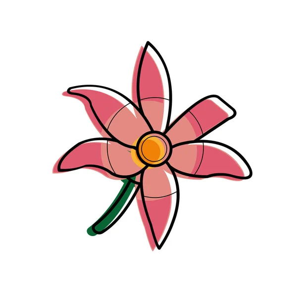 Переміщена кольорова красива квітка з дизайном пелюсток природи — стоковий вектор