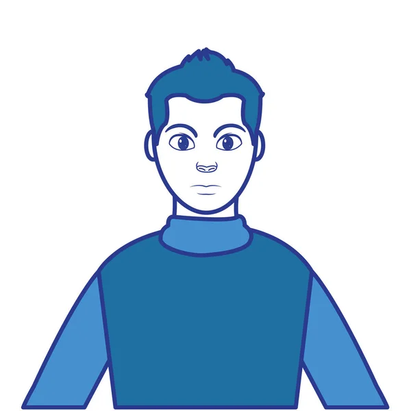 Цветовой профиль человека с прической дизайн и рубашка — стоковый вектор