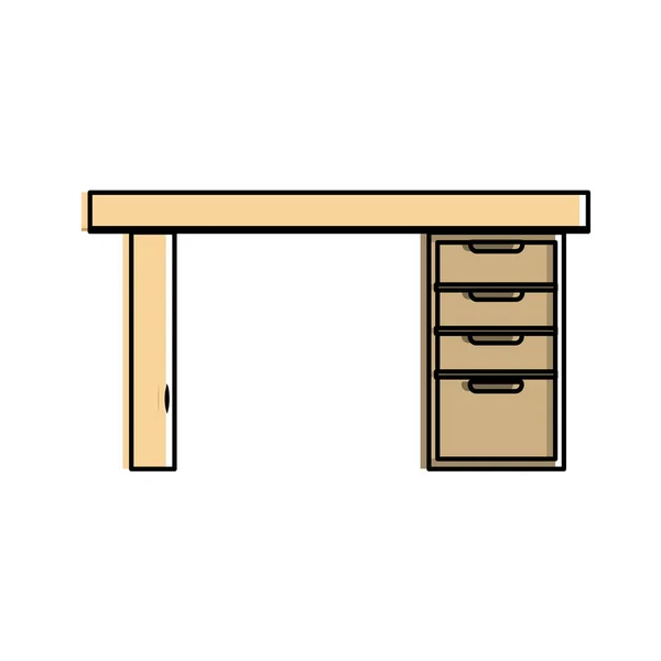 격리 된 책상 디자인 — 스톡 벡터