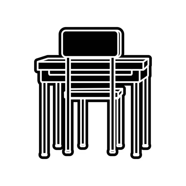 Chaise d'école et design de table — Image vectorielle