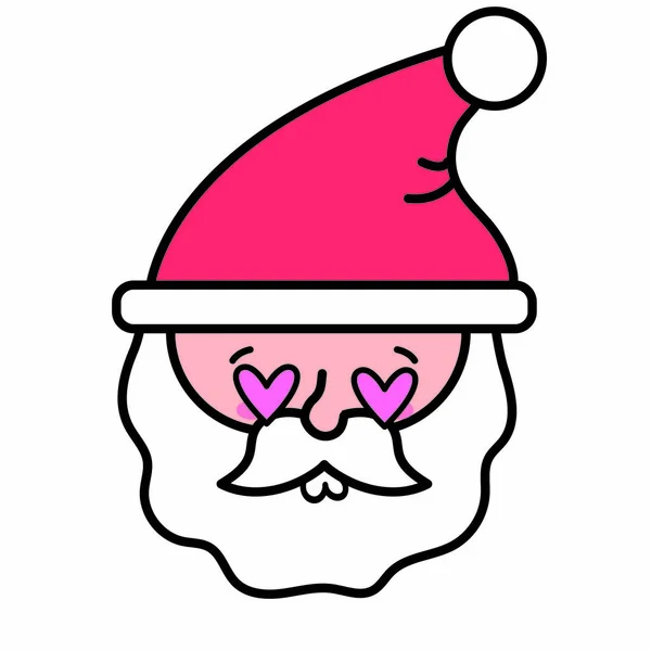 Santa Icona Cartone Animato Buon Natale Tema Stagione Isolato Disegno — Vettoriale Stock