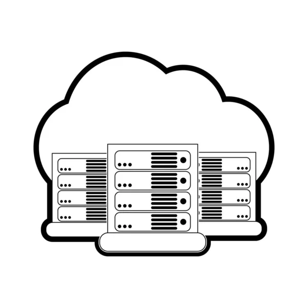 Alojamiento Web Del Centro Datos Tema Base Diseño Aislado Ilustración — Vector de stock