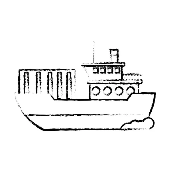 Schiff Des Transportfahrzeugs Und Reisethema Isolierte Designvektorillustration — Stockvektor