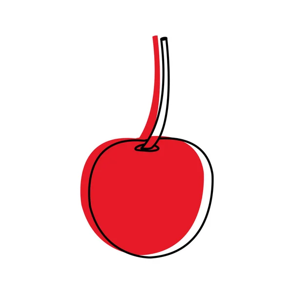 Cherry Frukt Hälsosam Och Ekologisk Mat Tema Isolerade Design Vektorillustration — Stock vektor