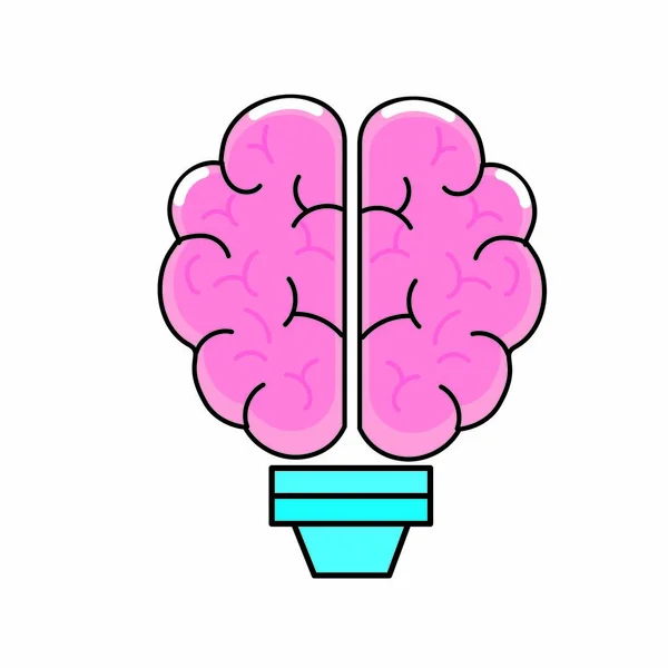 Cerebro Bulbo Salud Mental Tema Diseño Aislado Ilustración Vectorial — Vector de stock