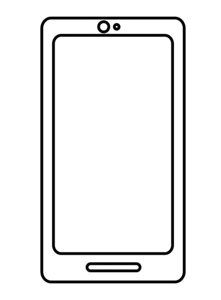 Linie elektronischer Smartphone-Technologie zur Nachrichtenkommunikation — Stockvektor