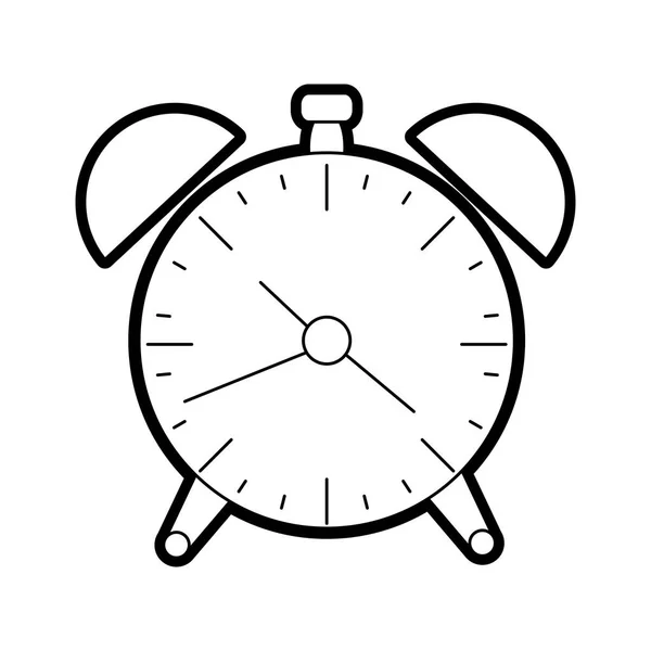 Línea círculo alarma tiempo objeto diseño — Vector de stock