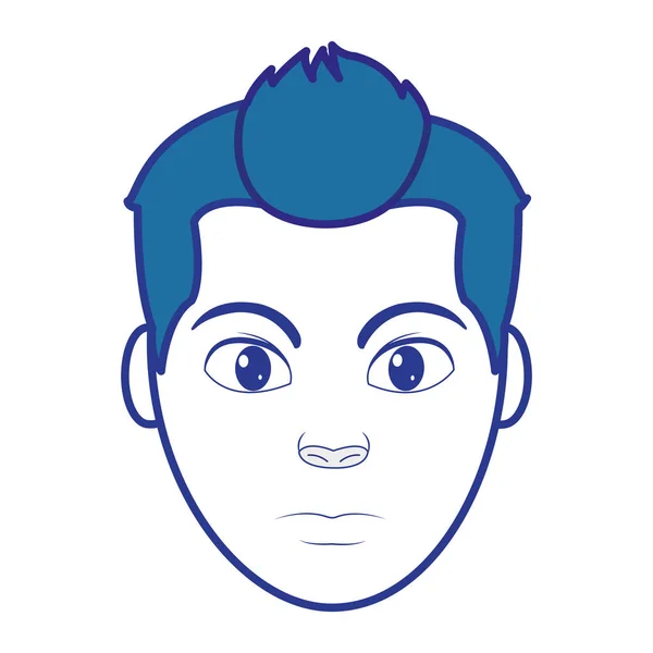 Color avatar man head with hairstyle design — Stock Vector