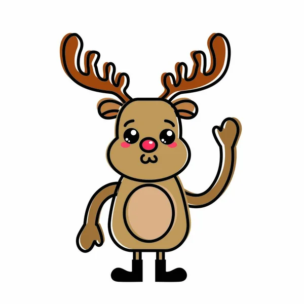 Reindeer Icon Merry Christmas Season Theme Isolated Design Vector Illustration — Stock Vector