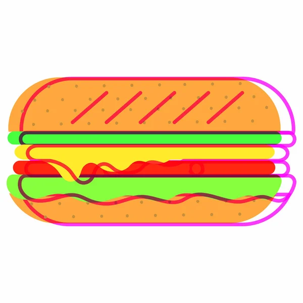 Design de sanduíche isolado — Vetor de Stock