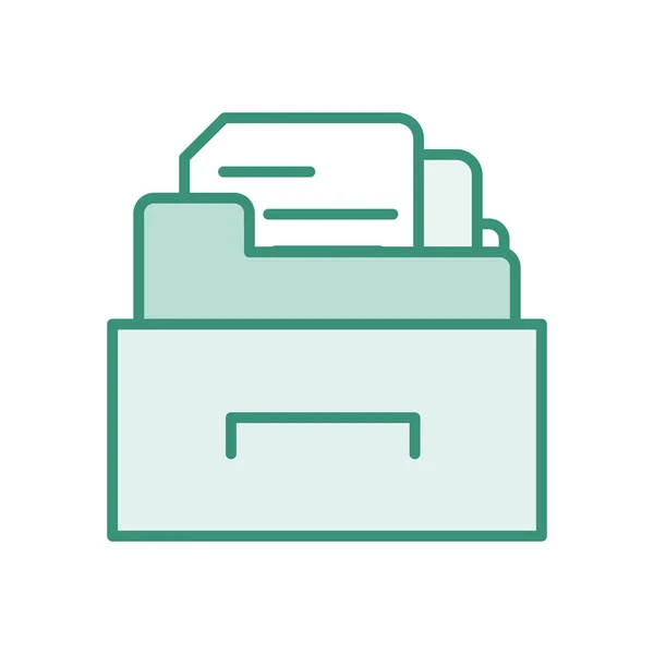 Duo χρώμα αρχειοθήκη φάκελο με το αρχείο εγγράφου — Διανυσματικό Αρχείο