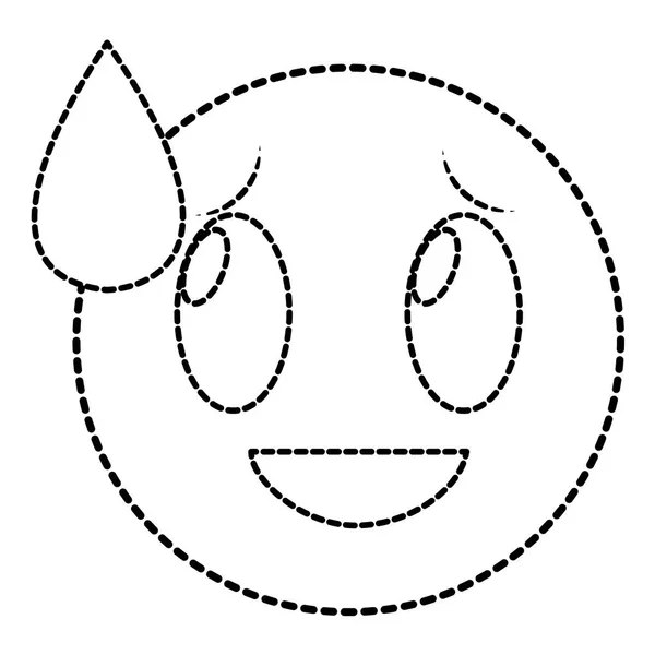 Prickade formen skam skratt ansikte gest emoji uttryck — Stock vektor