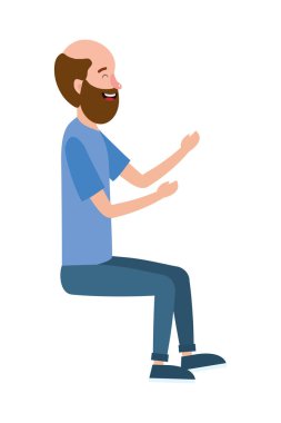 adam karikatür vektör çizim grafik tasarım oturan genç