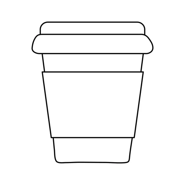 Pić Kawę Plastikowym Pojemniku Wektor Ilustracja Projektu — Wektor stockowy