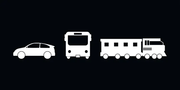 Car Bus Train Vehicles Vector Illustration — Stock Vector