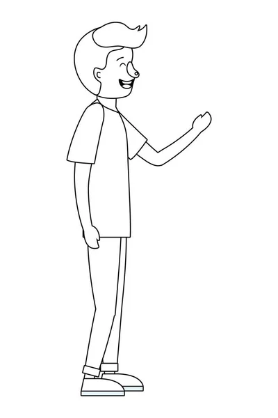 Mladý Muž Tělo Kreslené Vektorové Ilustrace Grafický Design — Stockový vektor