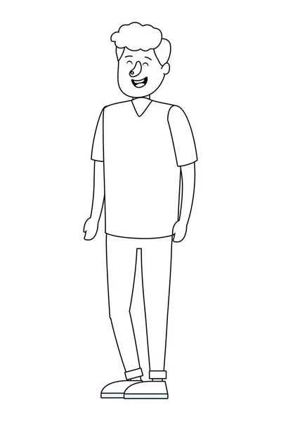 Ung Man Kroppen Tecknade Vektor Illustration Grafisk Design — Stock vektor
