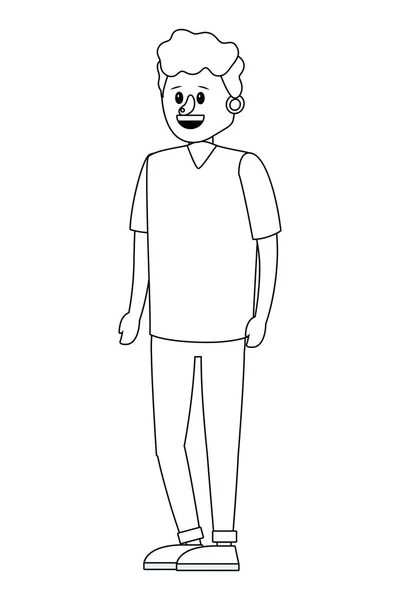 Junger Mann Körper Cartoon Vektor Illustration Grafik Design — Stockvektor