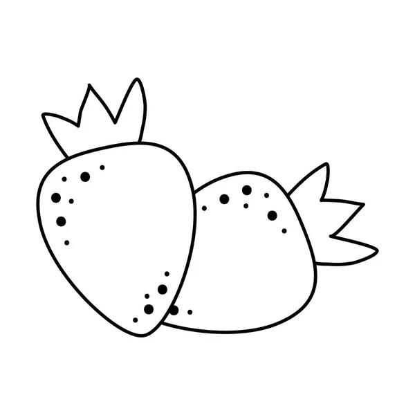 Vers Fruit Van Aardbei Pictogram Vector Illustratie Ontwerp — Stockvector