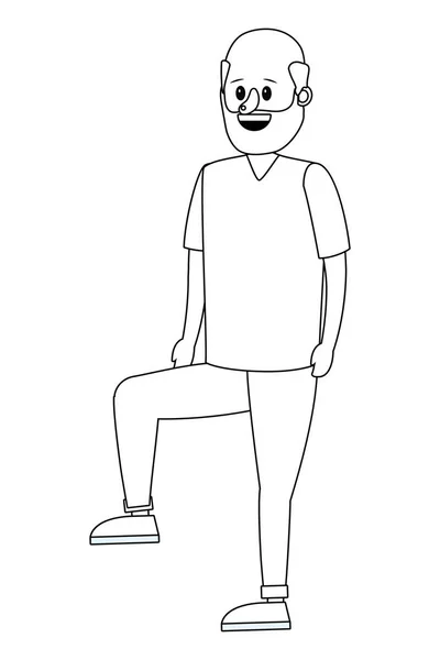Jovem Homem Corpo Desenho Animado Vetor Ilustração Gráfico Design — Vetor de Stock