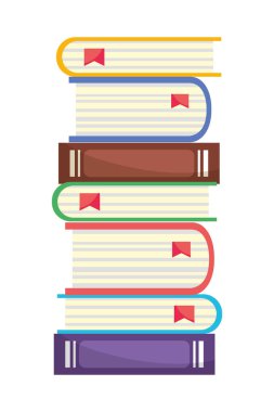 öğeleri kitaplar karikatür vektör çizim grafik tasarım eğitimi
