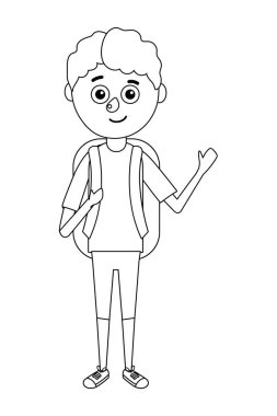 genç çocuk moduna vektör halat grafik tasarım sallayarak