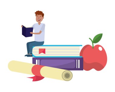 genç adam karikatür vektör çizim grafik tasarım eğitimi