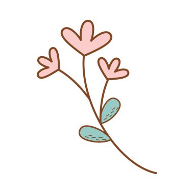 güzel çiçek dekoratif simge vektör çizim tasarım