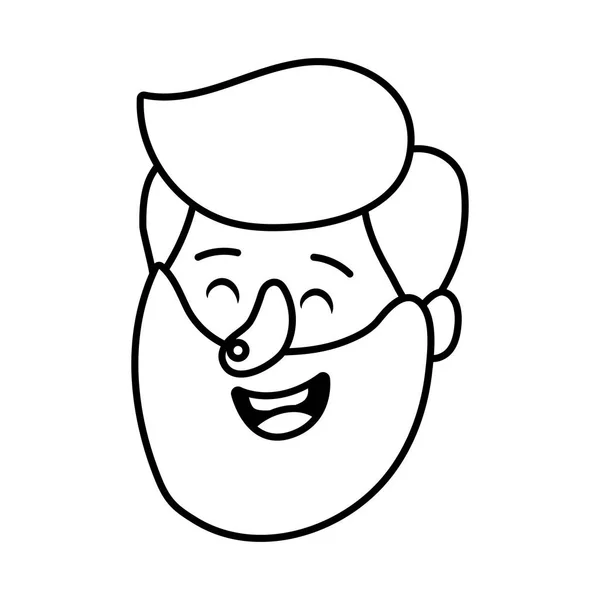 Young Man Face Cartoon Vector Illustration Graphic Design — Stock Vector