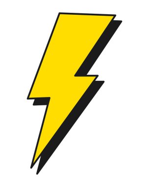 Gök gürültüsü enerji güç simgesi karikatür vektör çizim grafik tasarım