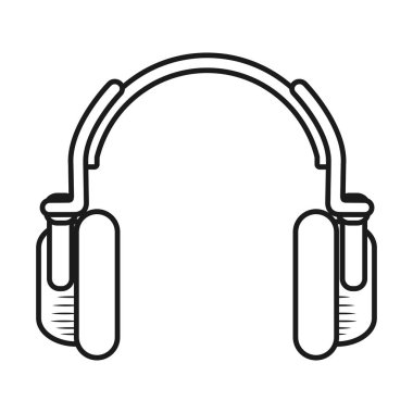 teknoloji earpod çizgi film vektör çizim grafik tasarım