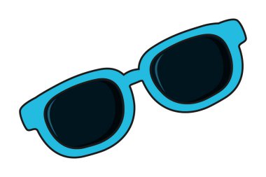 Yaz güneş gözlükleri çizgi film vektör çizim grafik tasarım