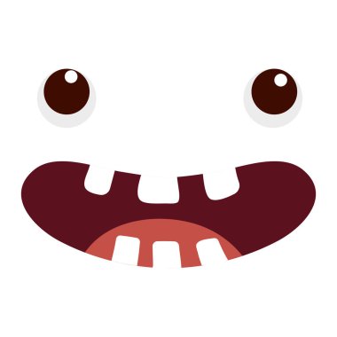 kawaii yüz ifade karikatür vektör çizim grafik tasarım gülümseyen