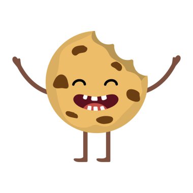 tatlı kawaii çerez karikatür vektör çizim grafik tasarım