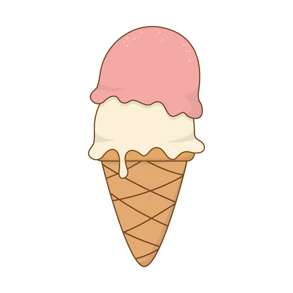 美味的甜冰淇淋糕点产品矢量插图设计 — 图库矢量图片