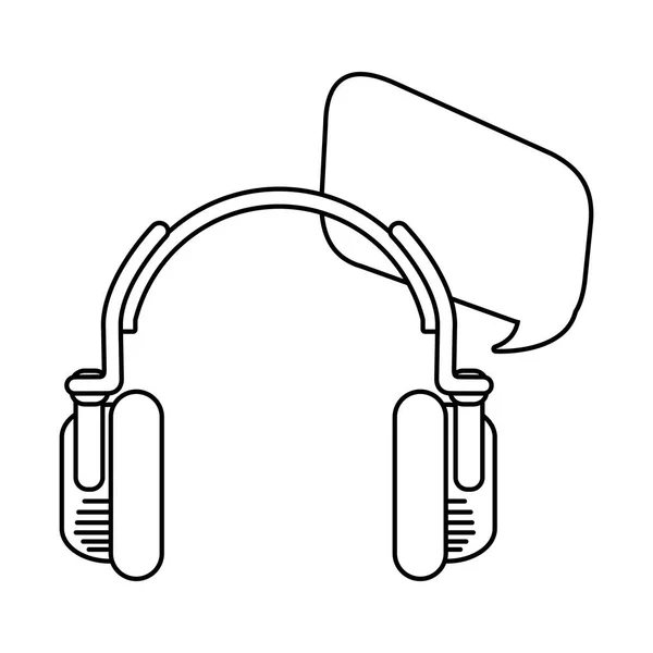 Teknik Earpod Med Tal Bubbla Tecknade Vektor Illustration Grafisk Design — Stock vektor