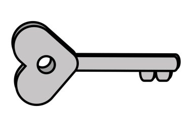 kalp anahtar karikatür vektör çizim grafik tasarım