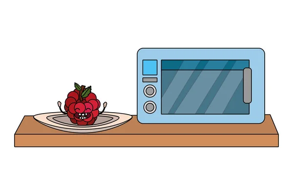 Deliciosa Uva Fruta Kawaii Sabrosa Cocina Vector Dibujos Animados Ilustración — Archivo Imágenes Vectoriales