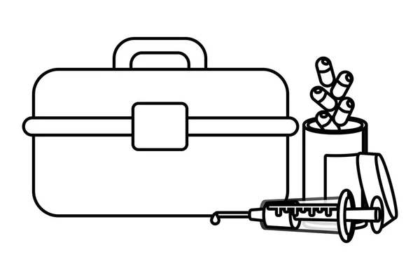 Éléments Médicaux Santé Dessin Animé Vectoriel Illustration Conception Graphique — Image vectorielle