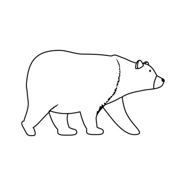 vahşi ayı grizzly simge vektör çizim tasarım