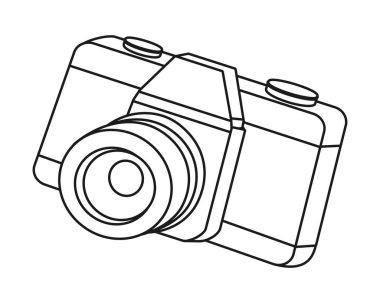 Vintage fotoğraf makinesi karikatür vektör çizim grafik tasarım