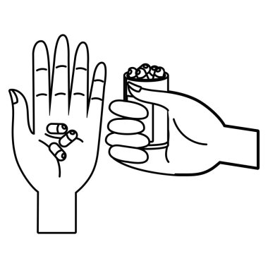 Sağlık Tıp hapları artoon vektör çizim grafik tasarım şişe