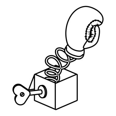 Nisan bir gün şaka kutusu karikatür vektör çizim grafik tasarım