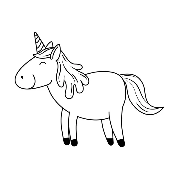 Carino Fiaba Unicorno Personaggio Vettore Illustrazione Design — Vettoriale Stock