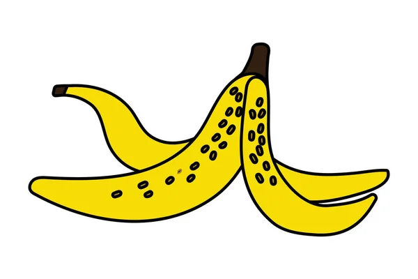 Banana Peel Kreskówka Wektor Ilustracja Projekt Graficzny — Wektor stockowy