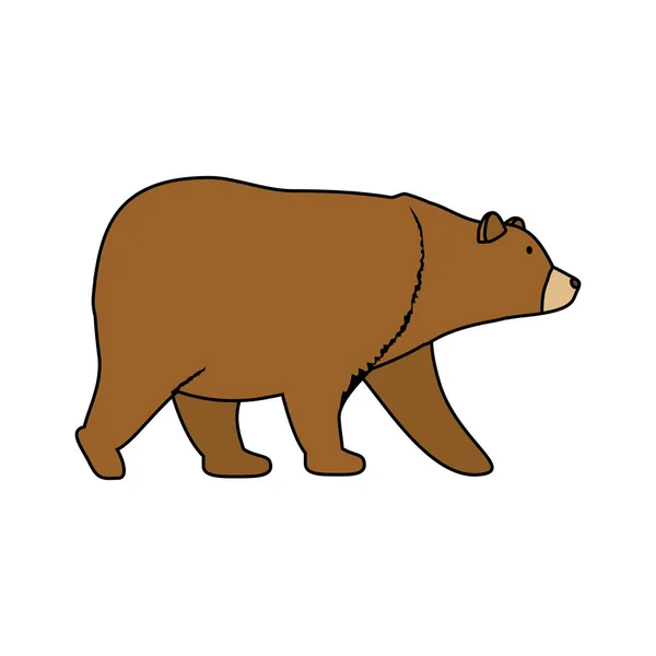 Dziki Niedźwiedź Grizzly Ikona Wektor Ilustracja Projektu — Wektor stockowy